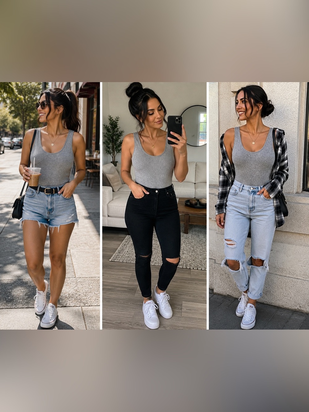 Gray Ribbed Scoop Neck Bodysuit, Fits like XS–Small
